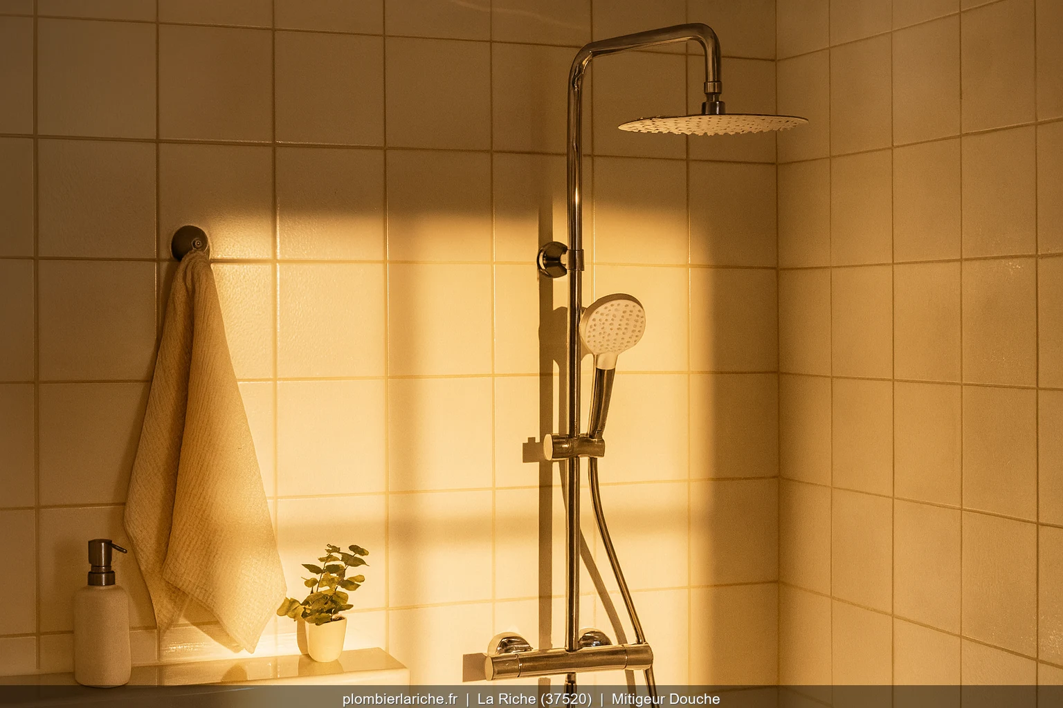 Pose mitigeur thermostatique douche Hansgrohe Ecostat a La Riche (37520)