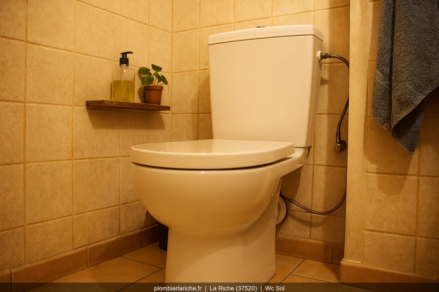 Pose WC au sol Allia Paris par plombier a La Riche (37520)