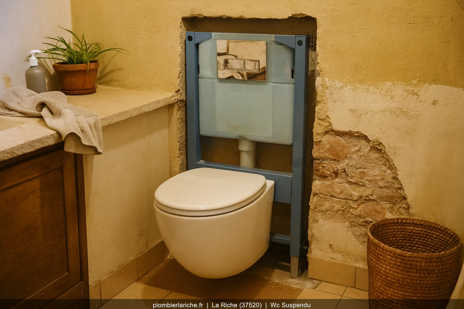 Pose WC suspendu Geberit Duofix par plombier a La Riche (37520)